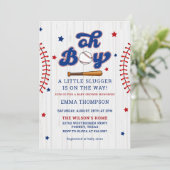 Invitation Baby shower de base-ball (Debout devant)