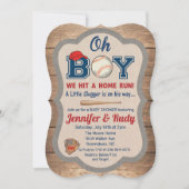 Invitation Baby shower de base-ball (Devant)