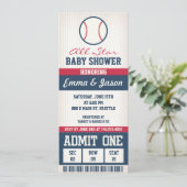 Invitation Baby shower de base-ball (Debout devant)