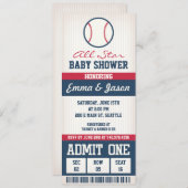 Invitation Baby shower de base-ball (Devant / Derrière)