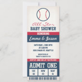 Invitation Baby shower de base-ball (Devant)