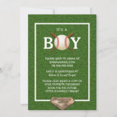 Invitation Baby shower de base-ball Boy Green Grass (Dos)