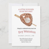 Invitation baby shower de base-ball garçon (Devant)