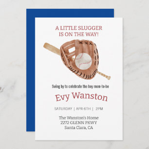 Invitation baby shower de base-ball garçon