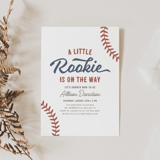 Invitation Baby shower de base-ball Little Rookie