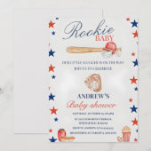 Invitation Baby shower de base-ball personnel (Devant / Derrière)