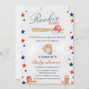 Invitation Baby shower de base-ball personnel