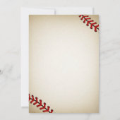 Invitation Baby shower de base-ball Vintage individuel (Dos)