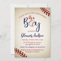 Baby shower de base-ball Vintage individuel