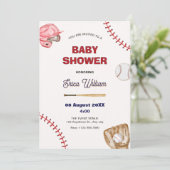 Invitation Baby shower de baseball (Debout devant)