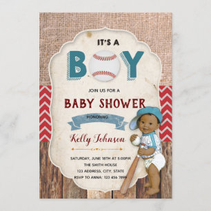 Invitation baby shower de baseball