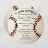 Invitation Baby shower de baseball (Devant / Derrière)