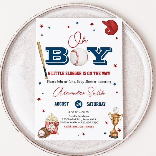 Invitation Baby shower de baseball