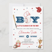 Invitation Baby shower de baseball (Devant)