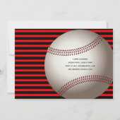 Invitation BABY SHOWER de baseball de garçon Red Black Invita (Dos)