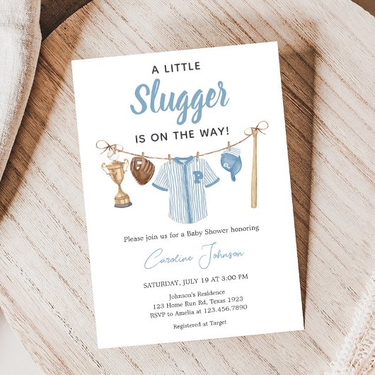 Invitation Baby shower de baseball Little Slugger
