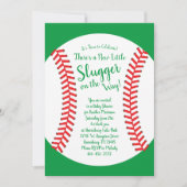 Invitation Baby shower de baseball Little Slugger Neutre genr (Devant)
