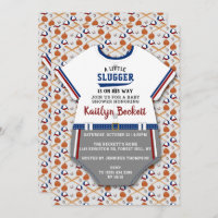 Baby shower de baseball moderne "Little Slugger"
