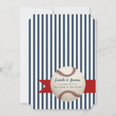 Invitation Baby shower de baseball Park Stripes (Dos)