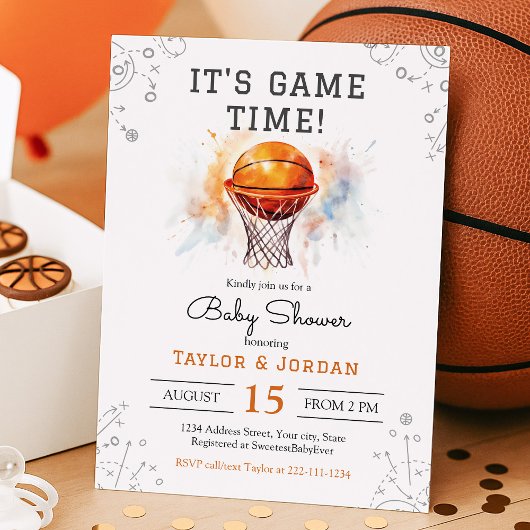 Invitation Baby shower de basket-ball