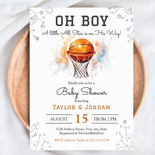 Invitation Baby shower de basket-ball