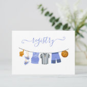Invitation Baby shower de basket-ball Cloline Registre (Debout devant)