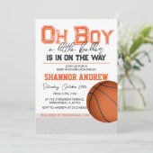 Invitation Baby shower de basket-ball modifiable (Debout devant)