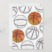 Invitation Baby shower de basket-ball modifiable (Dos)