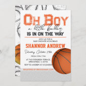 Invitation Baby shower de basket-ball modifiable (Devant / Derrière)