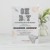 Invitation Baby shower de basket-ball numérique sport personn (Debout devant)