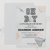 Invitation Baby shower de basket-ball numérique sport personn (Devant / Derrière)