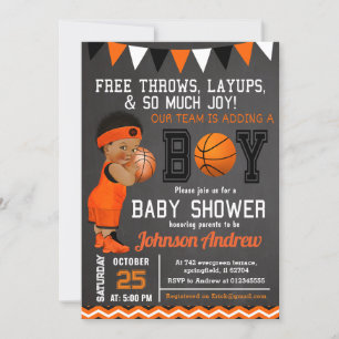 Invitation Baby shower de basket-ball personnalisé