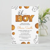 Invitation Baby shower de basket-ball rustique (Debout devant)