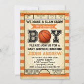 Invitation Baby shower de basket-ball sport personnel (Devant)