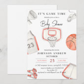 Invitation Baby shower de basket simple personnel (Devant / Derrière)