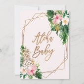 Invitation Baby shower de bébé Aloha Floral géométrique (Dos)