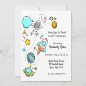 Invitation Baby shower de bébé astronaute (Devant)