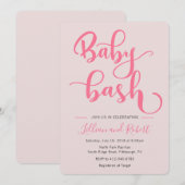 Invitation Baby shower de bébé avec couples Bash pour fille (Devant / Derrière)