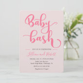 Invitation Baby shower de bébé avec couples Bash pour fille (Debout devant)