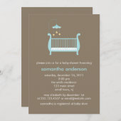 Invitation Baby shower de bébé bleu bébé (Devant / Derrière)