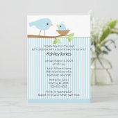 Invitation Baby shower de bébé et d'oiseau doux pour maman (Debout devant)