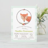 Invitation Baby shower de bébé Fox (Debout devant)
