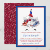 Invitation Baby shower de bébé militaire de la licorne patrio (Devant / Derrière)