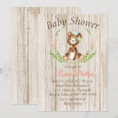 Invitation Baby shower de bébé rustique (Devant / Derrière)