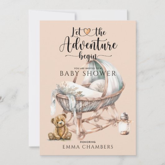 Invitation Baby shower de bébé sans sexe Boho (Devant)