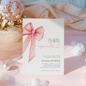 Invitation Baby shower de bébé Sprinkle Rose Bow