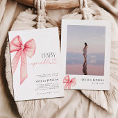 Invitation Baby shower de bébé Sprinkle Rose Bow