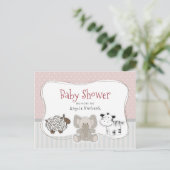 Invitation Baby shower de bébés animaux (Debout devant)