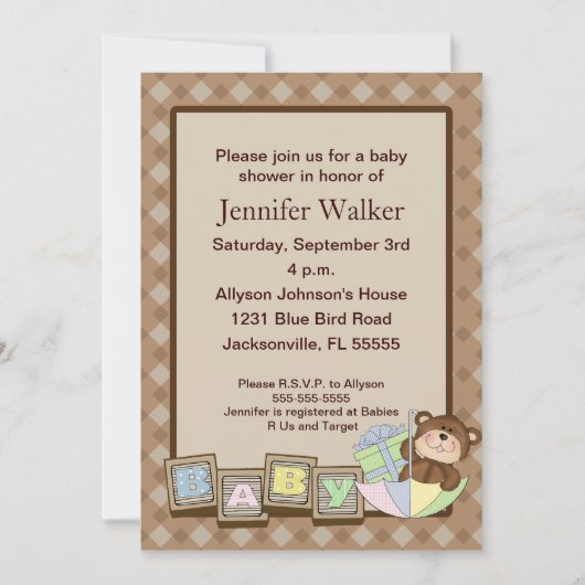 Invitation Baby shower de bébés - Brown (Devant)