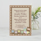 Invitation Baby shower de bébés - Brown (Debout devant)